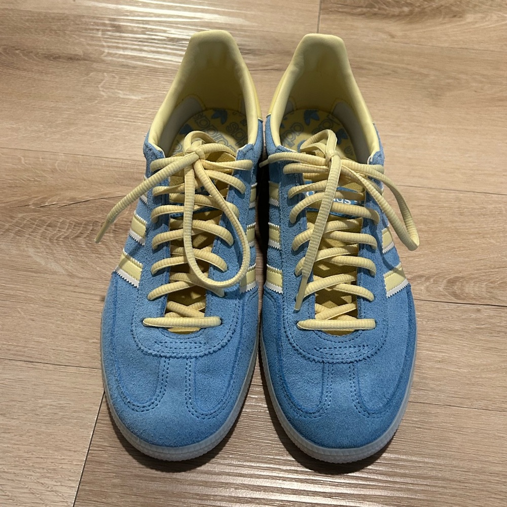 Adidas Handball Spezial Light Blue/Yellow with Yellow Laces Men’s 7.5/Womens 8.5 - Picture 6 of 14
